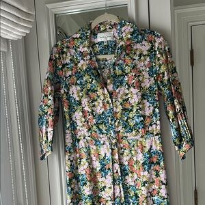 Cara Cara Hutton Floral Button-Down Dress size small